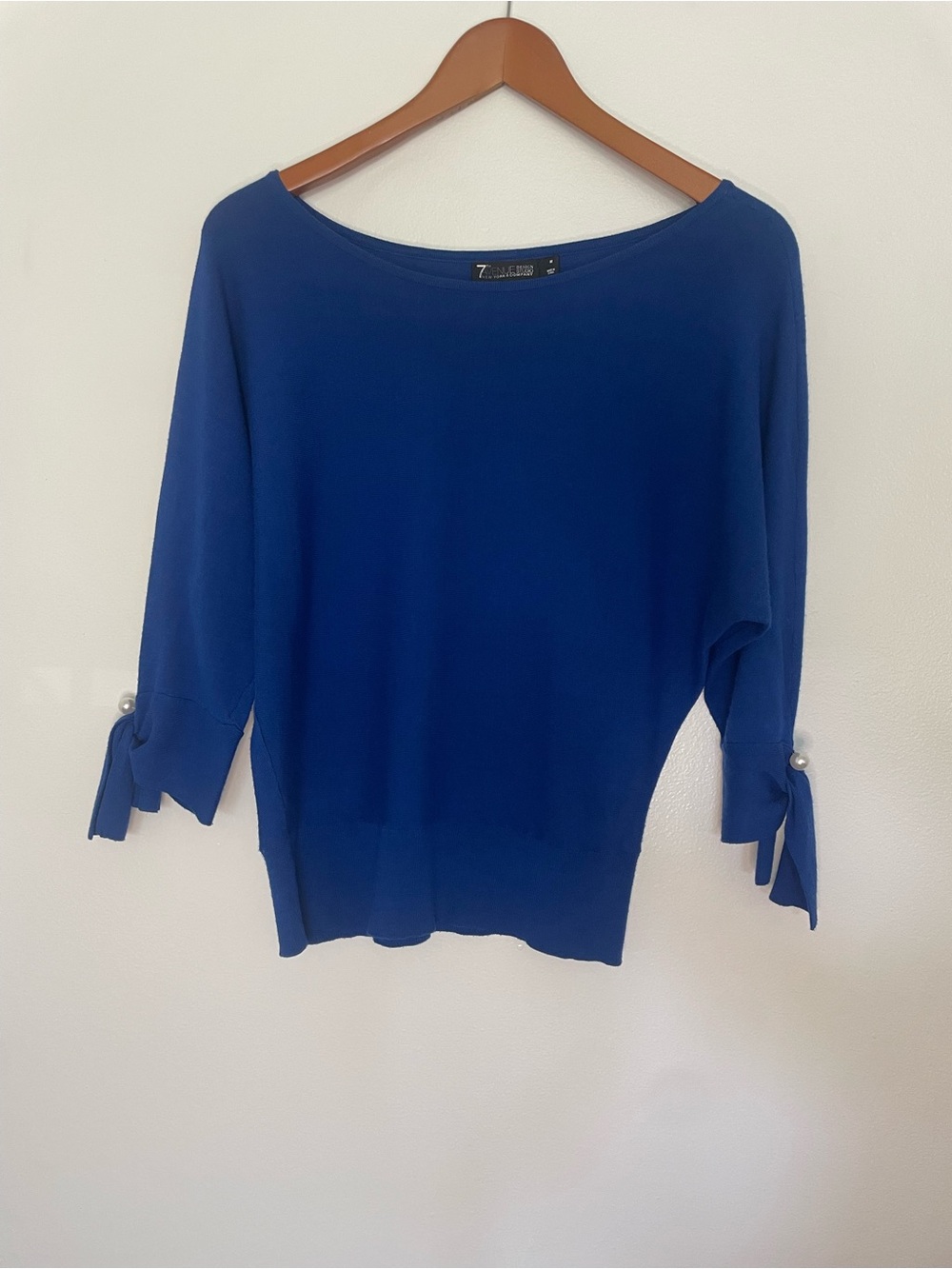 7th Avenue design studio New York and Company Cobalt Blue Boatneck Top 
Size M